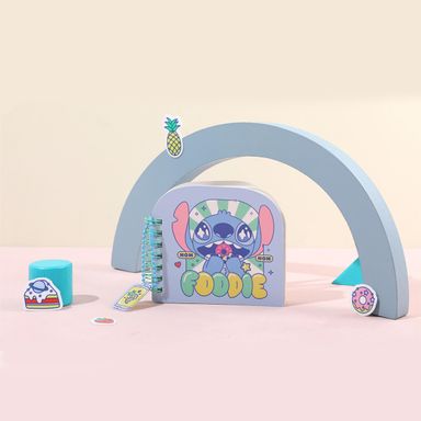 Cuaderno de alambre holografico colgante stitch, 64 hojas serie lilo & stitch disney -  Stitch Dinner Party