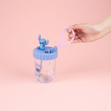Vaso de plástico stitch con decoración y correa de 520 ml -  Lilo & Stitch