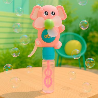 Varita de burbujas abanico elefante 2 colores surtidos 8 x 5 x 21.5cm serie miniso -  Miniso