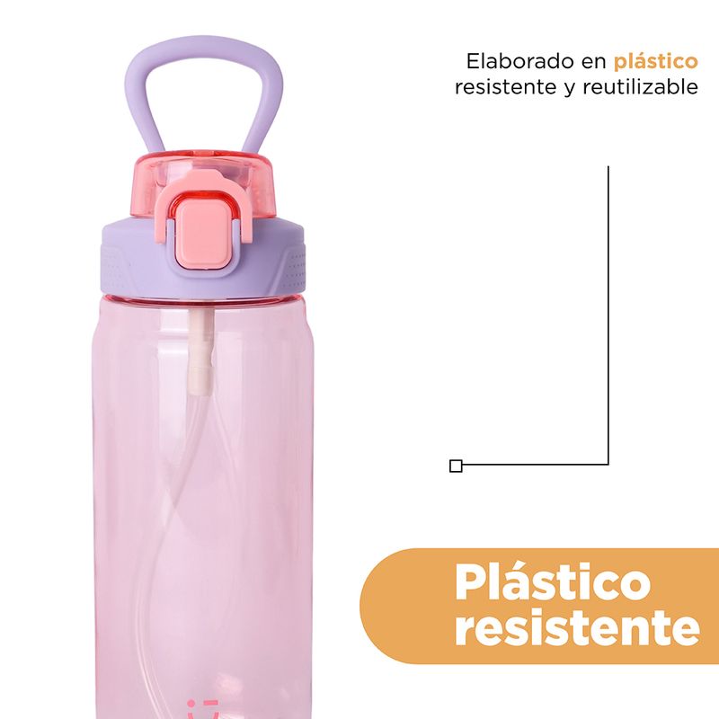 Tomatodo-de-pl-stico-botella-tritan-contraste-color-780ml-rosa-morado-Miniso-6-28707