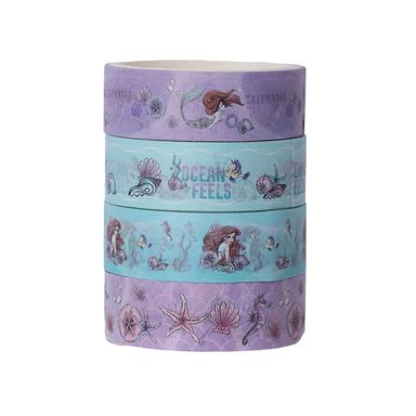 Stickers disney la sirenita cinta adhesiva 4 rollers 4.9cm x 9cm -  La Sirenita