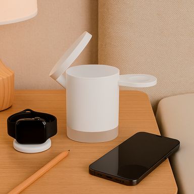 Cargador inalámbrico 3 en 1 plegable blanco -  Miniso