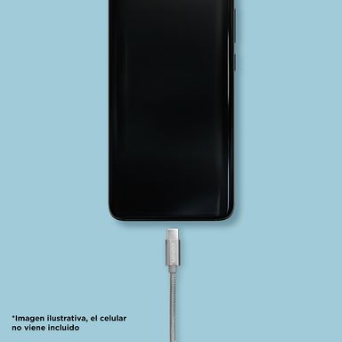 Cable de datos duradero de aleación de alumino trenzado tipo c 3a 1.8m plateado - Miniso