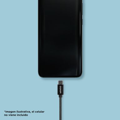 Cable de datos duradero de aleación de alumino trenzado tipo c 3a 1.8m negro -  Miniso