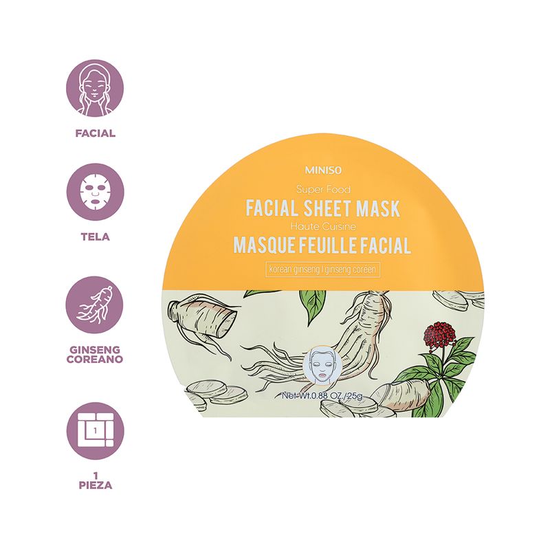 Mascarilla-facial-super-food-ginseng-coreano-Miniso-4-28875