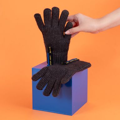Guantes afelpados miniso cierre gris -  Miniso
