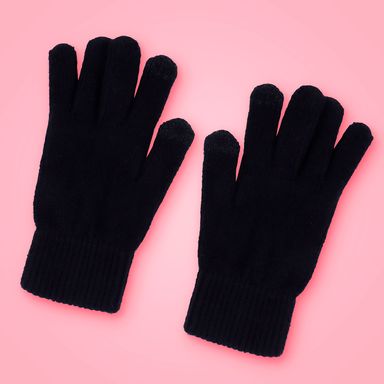 Guantes afelpados miniso lisos negro -  Miniso