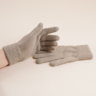 Guantes afelpados miniso lisos beige -  Miniso