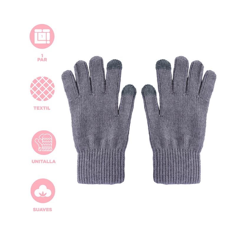 Guantes-afelpados-miniso-lisos-gris-Miniso-3-29005