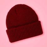 Gorro-tejido-miniso-acanalado-rojo-oscuro-Miniso-2-29007