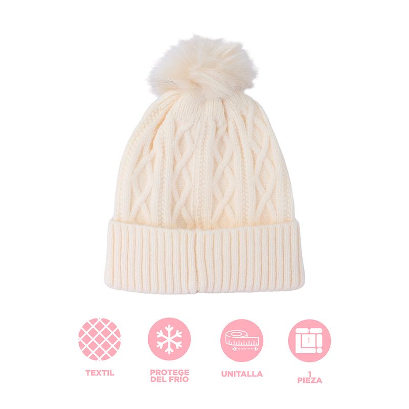 Gorro-tejido-miniso-trenzado-con-borla-de-peluche-blanco-Miniso-3-29009