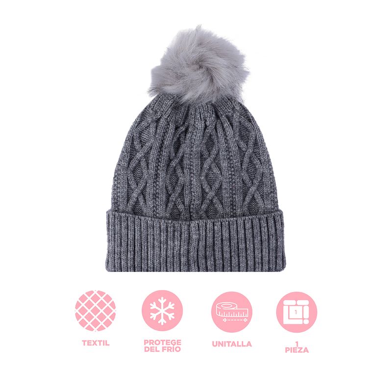 Gorro-tejido-miniso-trenzado-con-borla-de-peluche-gris-Miniso-3-29011