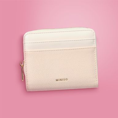 Cartera para mujer textura granulada beige -  Miniso
