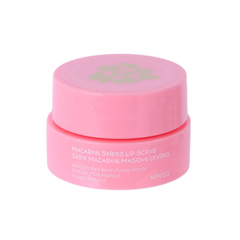 Exfoliante-labial-serie-macaron-sabor-a-pasta-de-frijol-rojo-matcha-Miniso-1-28960