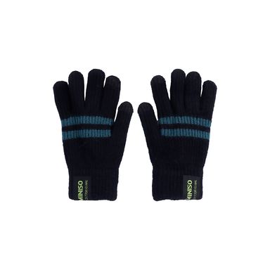 Guantes afelpados miniso rayas negro -  Miniso