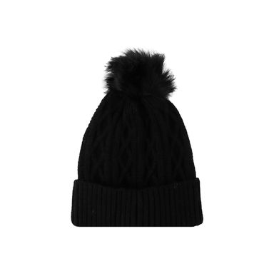 Gorro tejido miniso trenzado con borla de peluche negro -  Miniso