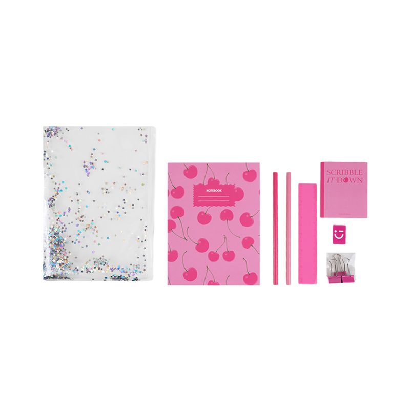 Set-de-escritorio-brillante-serie-barbie-pink-Miniso-1-29043