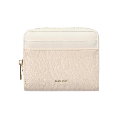Cartera para mujer textura granulada beige -  Miniso