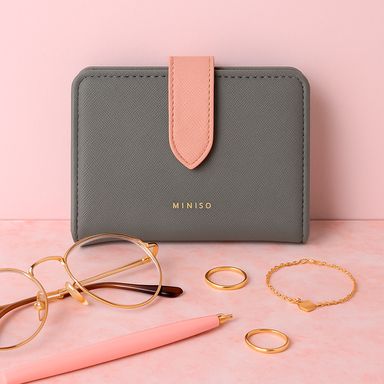 Cartera para mujer basica con cinta gris -  Miniso