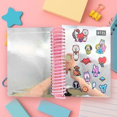 Cuaderno a5 con alambre 80 hojas & bloc de notas 20 hojas serie bt21 -  BT21