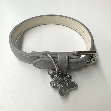 Collar reflectante gris pequeño como colgante de pata -  Silver Gray