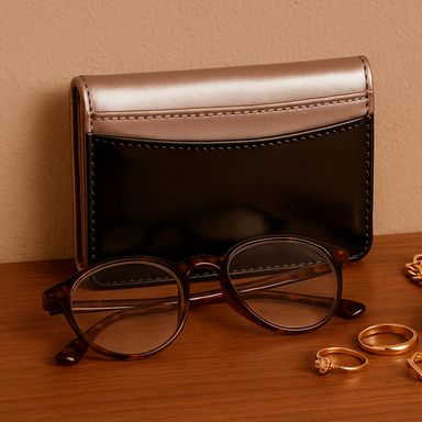 Cartera para mujer metalica negro -  Miniso
