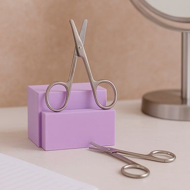 Tijeras para cejas de punta redondeada serie black gold -  Miniso