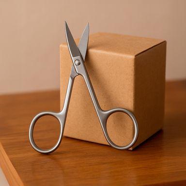 Tijeras para cejas con punta puntiaguda serie black gold -  Miniso