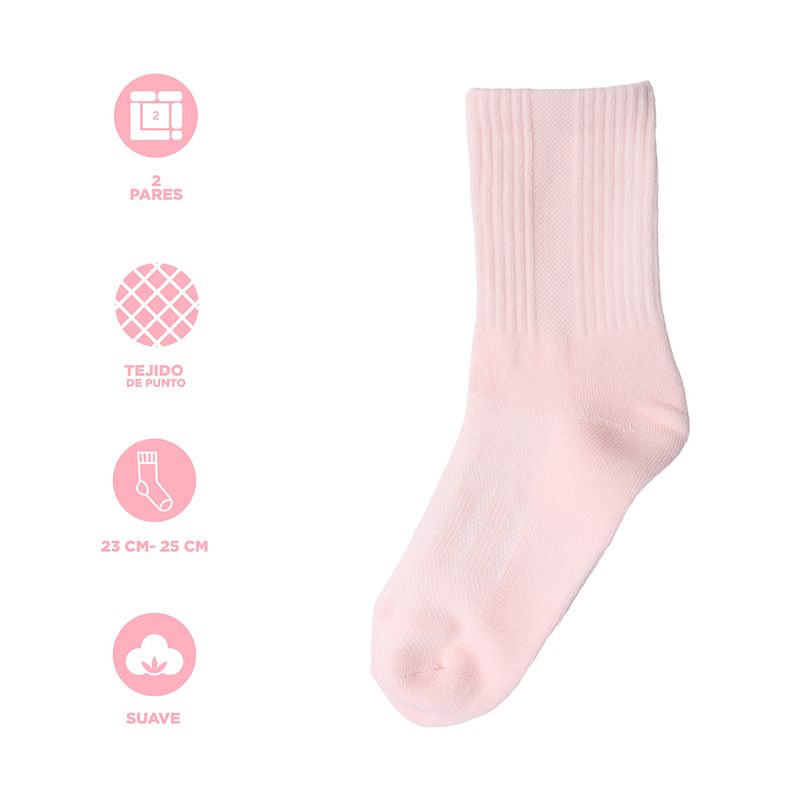 Medias-deportivas-crew-miniso-para-mujer-rosa-Miniso-4-29141