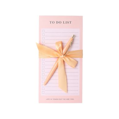 Bloc de notas 80 hojas con lapicero serie peach pink -  Miniso