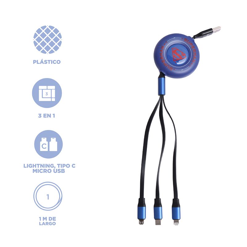 Cable-de-carga-3-en-1-dc-superman-DC-3-27806