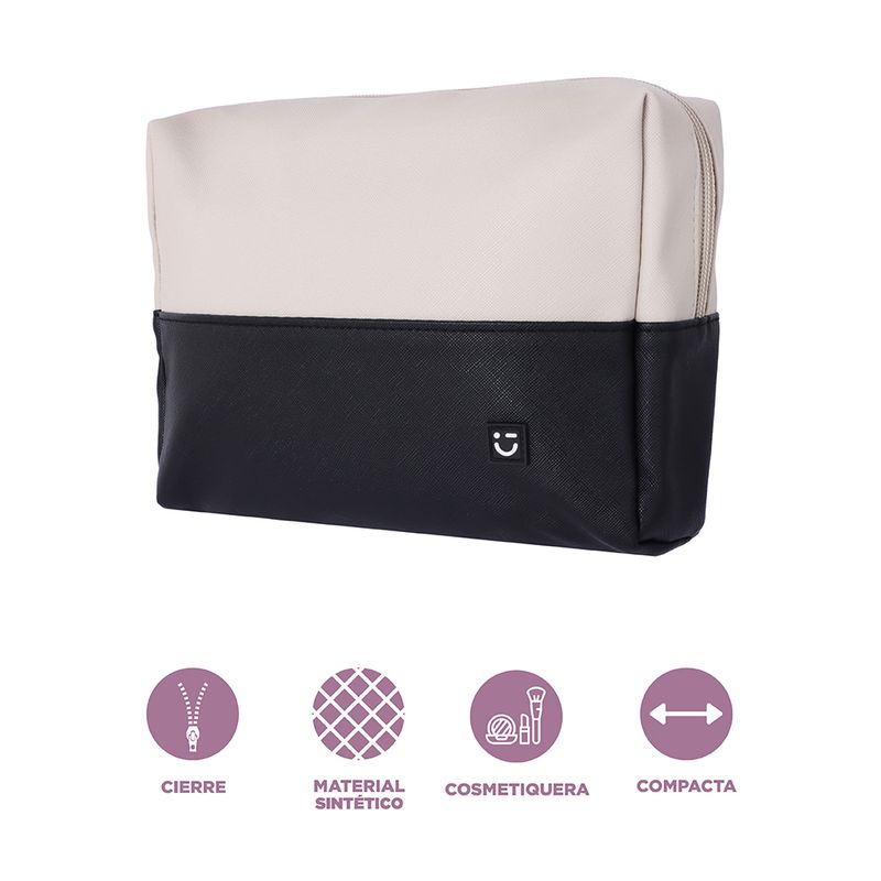 Cosmetiquera-rectangular-bloques-de-color-blanco-con-negro-Miniso-3-28708