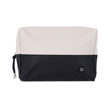 Cosmetiquera rectangular bloques de color blanco con negro -  Miniso