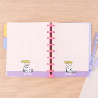 Cuaderno a5 con alambre y paginas separadoras de 80 hojas serie snoopy -  Snoopy Colorful Vintage