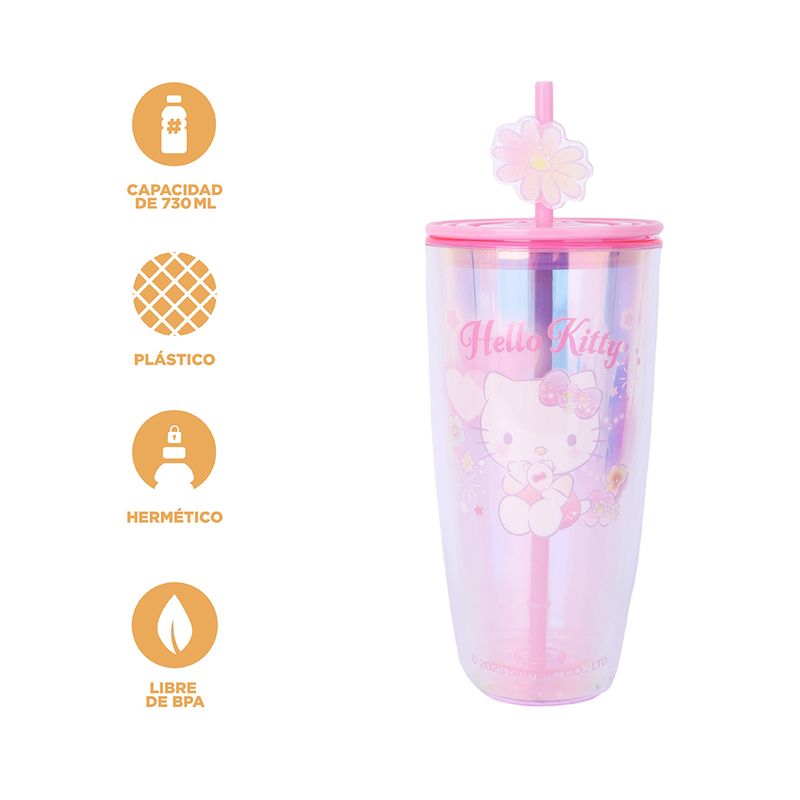 Vaso-de-pl-stico-de-pared-doble-con-popote-de-hello-kitty-flower-language-series-de-730-ml-Sanrio-3-29108