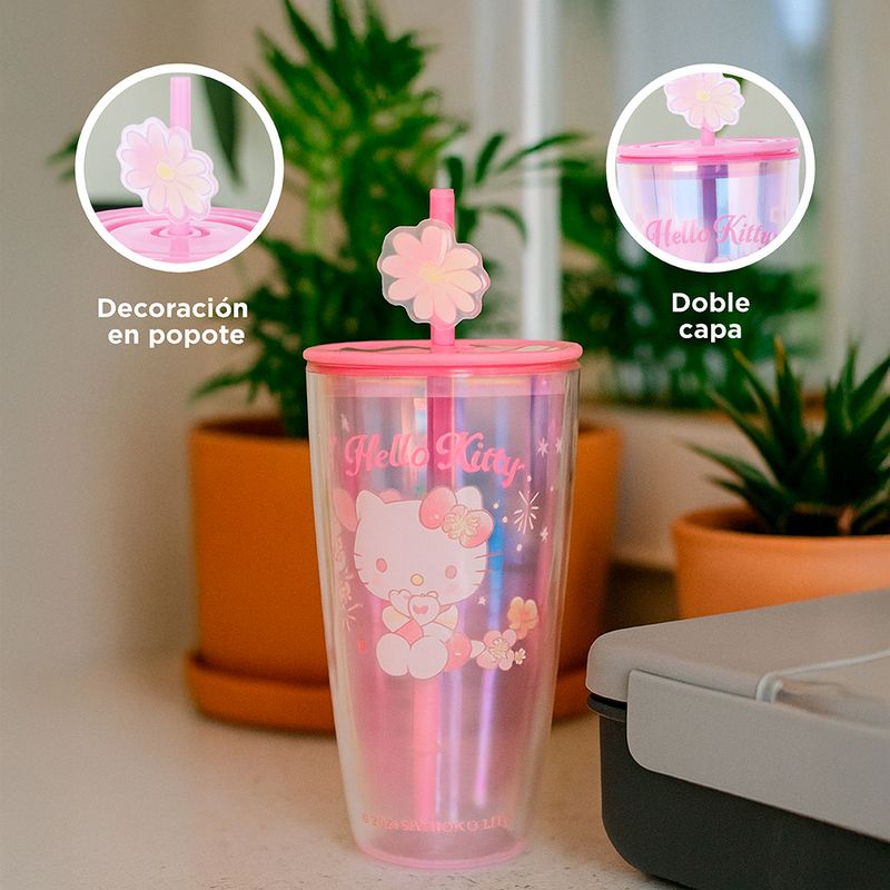 Vaso-de-pl-stico-de-pared-doble-con-popote-de-hello-kitty-flower-language-series-de-730-ml-Sanrio-5-29108