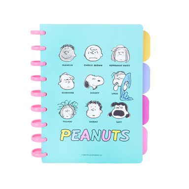 Cuaderno a5 con alambre y paginas separadoras de 80 hojas serie snoopy -  Snoopy Colorful Vintage