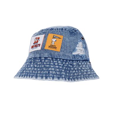 Sombrero de cubo colección snoopy serie denim parches verdes -  Snoopy