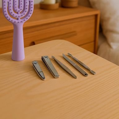 Set de manicure de 5 piezas con bolsa de almacenamiento serie black gold -  Miniso