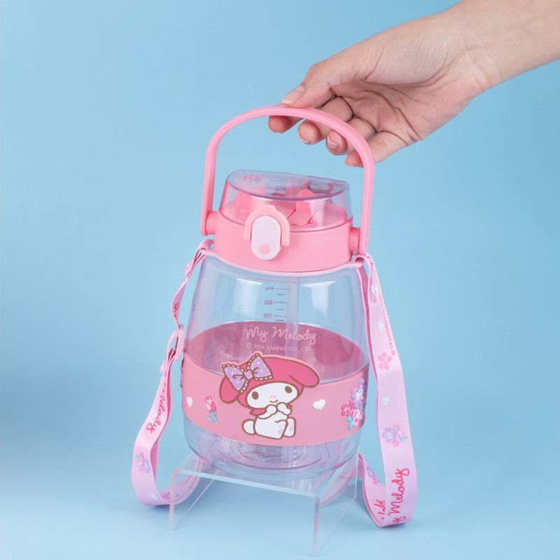 Tomatodo-de-pl-stico-personajes-de-sanrio-con-correa-para-el-hombro-y-asa-1300-ml-my-melody-rosa-Sanrio-2-29199