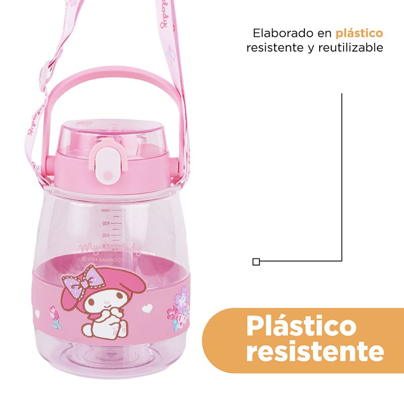 Tomatodo-de-pl-stico-personajes-de-sanrio-con-correa-para-el-hombro-y-asa-1300-ml-my-melody-rosa-Sanrio-7-29199