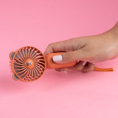 Ventilador de mano miniso 500 mah carita de oso café 21cm -  Miniso