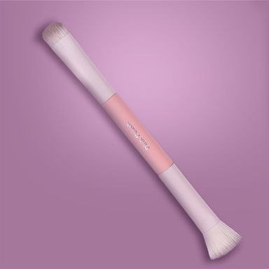 Brocha de maquillaje de doble punta rosa melocotón -  Miniso