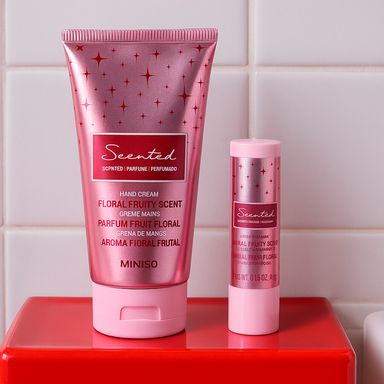 Crema de manos perfumada y bálsamo labial aroma floral y afrutado serie miniso -  Miniso