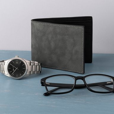 Billetera para hombre básica cuadrada gris -  Miniso