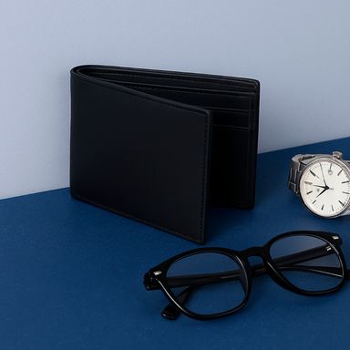 Billetera para hombre básica cuadrada negro -  Miniso