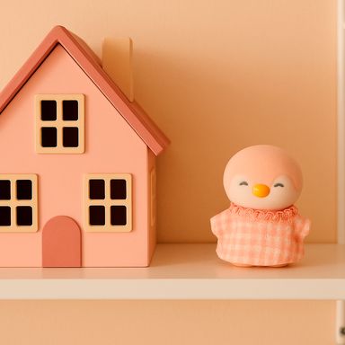 Set de peluche flocking rosa serie mini family -  Mini Family