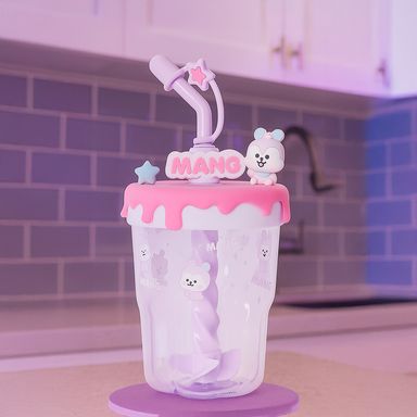 Tomatodo de plástico con sorbete para mezclar bt21 baby collection de 560 ml mang -  BT21 Baby