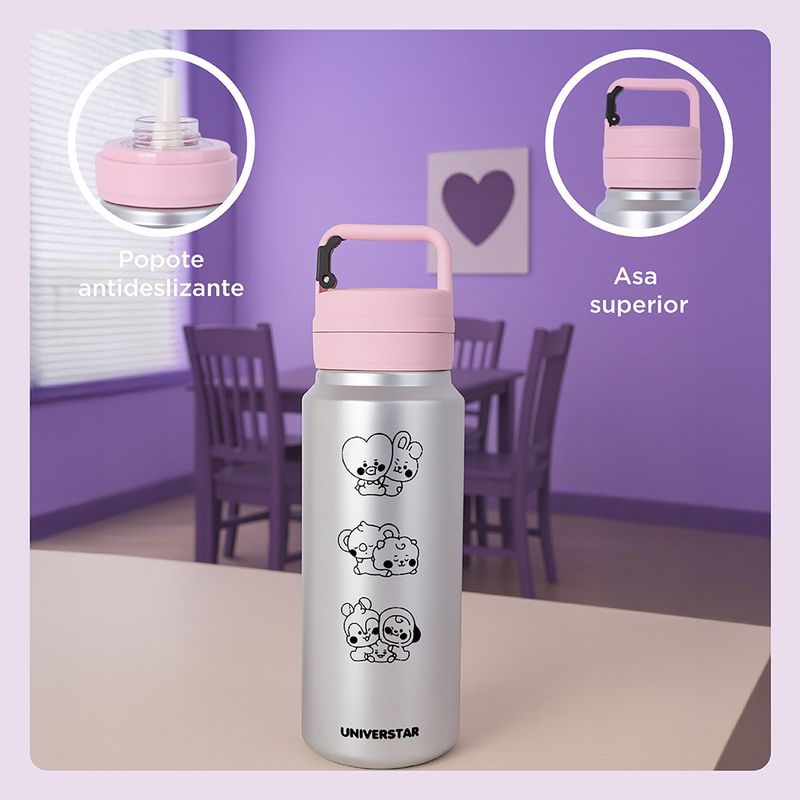 Tomatodo-de-pl-stico-rosa-plateado-con-asa-bt21-baby-collection-850-ml-BT21-Baby-5-30055