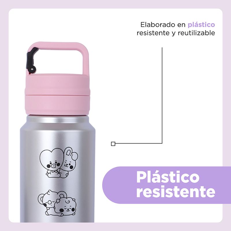 Tomatodo-de-pl-stico-rosa-plateado-con-asa-bt21-baby-collection-850-ml-BT21-Baby-6-30055